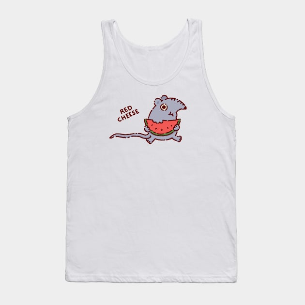 Red Cheese Tank Top by Tinyarts